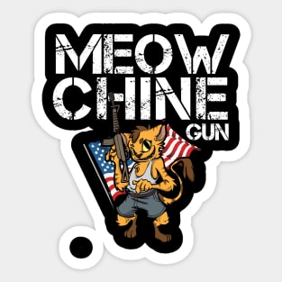 2nd Amendment Patriotic Gun Owner Cat American Flag Rifle Sticker